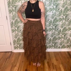 Gypsy Rose Tiered Maxi Skirt Cheetah